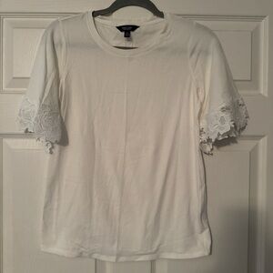 White Lace Sleeve Women's Top